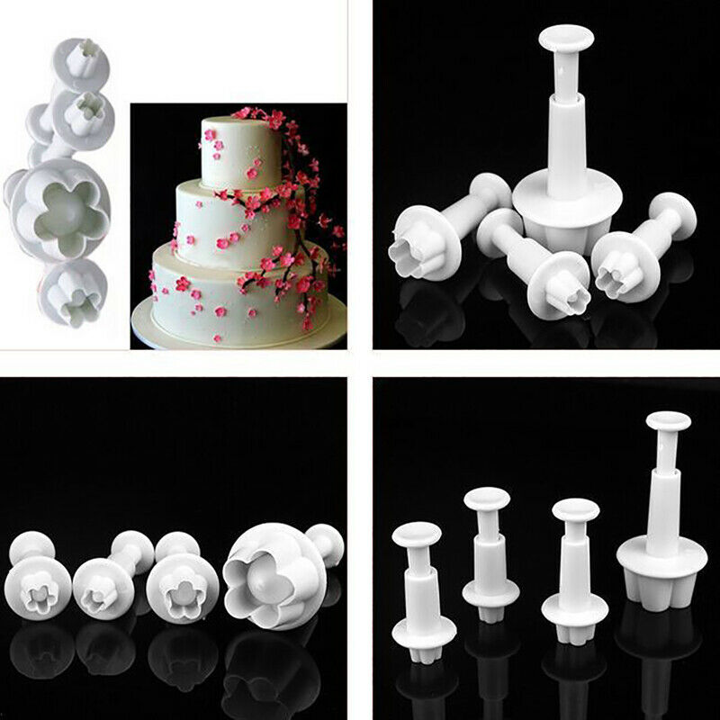 4PCS Flower Shape Baking Mold Kitchen Biscuit Cookie Cutter Fondant Cake .l8