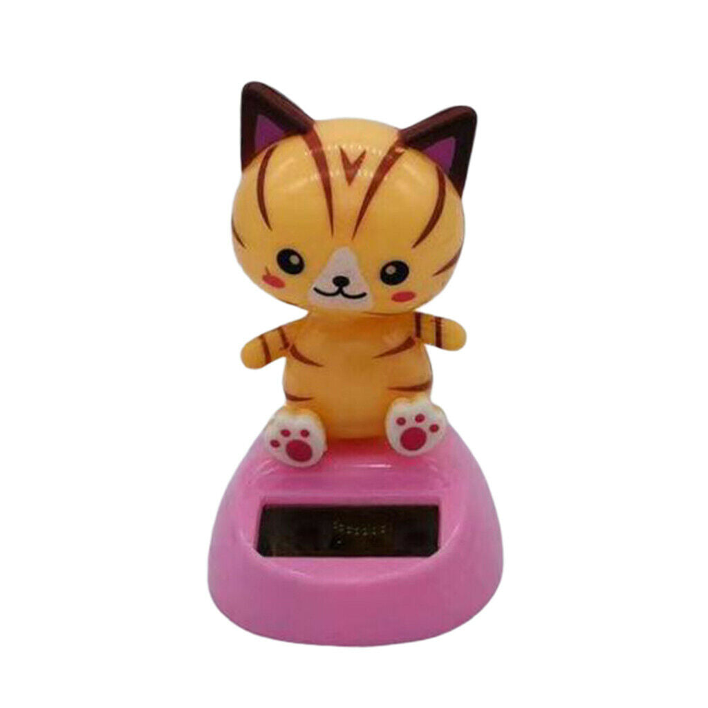 Cute Solar Powered Dancing Lucky Cats Desk and Dashboard DÃ©cor,Yellow