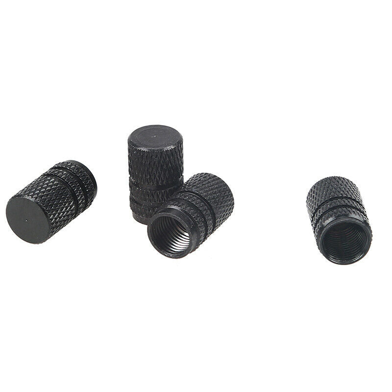 4pcs/set Black Aluminum Alloy Tires Stem Caps Dust Covers Universal For Most Car