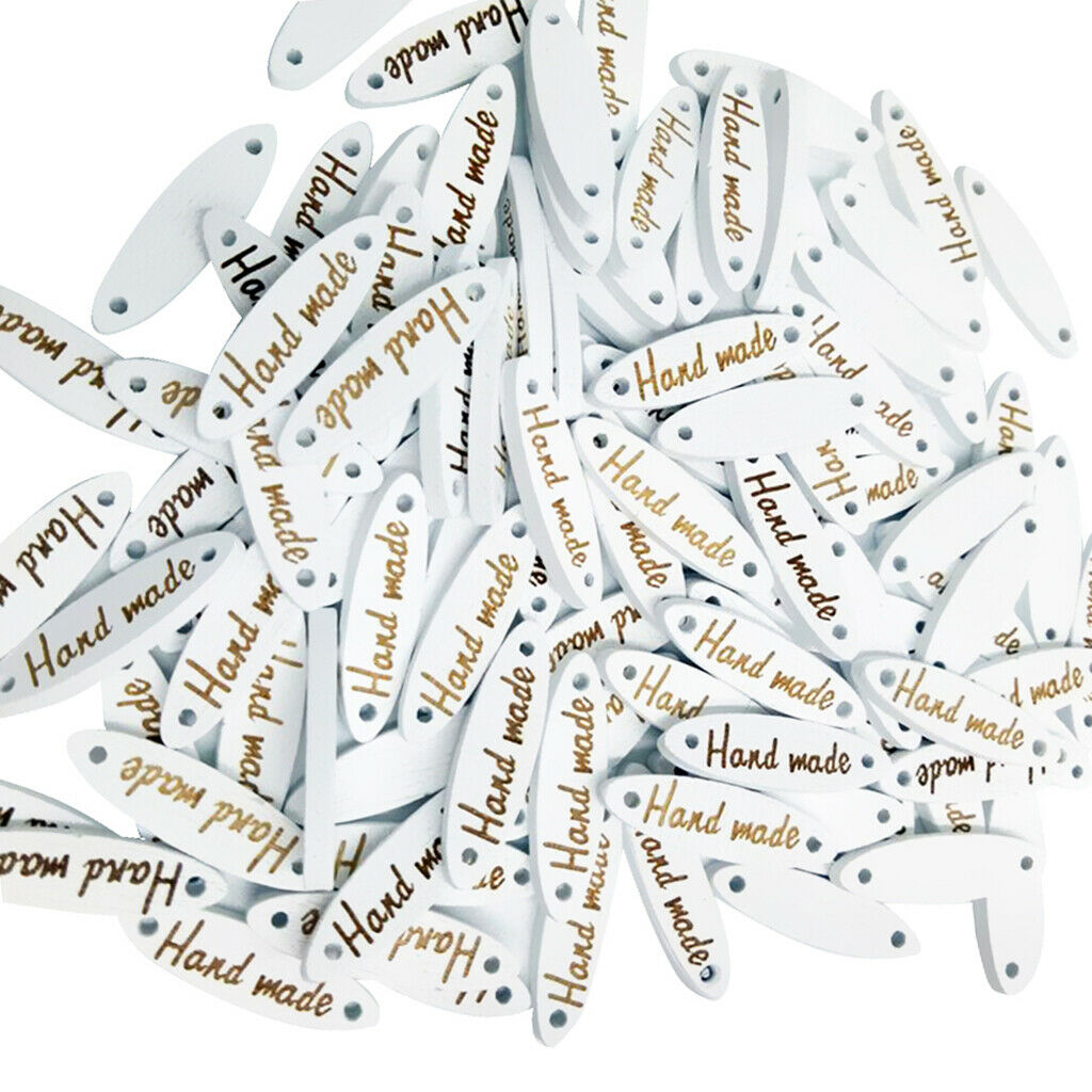 Pack of 100 Wood Buttons 2 Holes Wooden Tags for Sewing Scrapbooking.