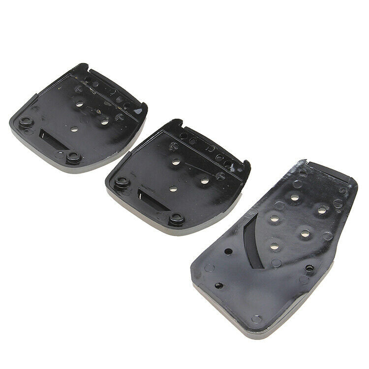 3Pcs Grey Speed Sporty Non-Slip Manual MT Gas Brake Foot Pedal Pad Cover Car