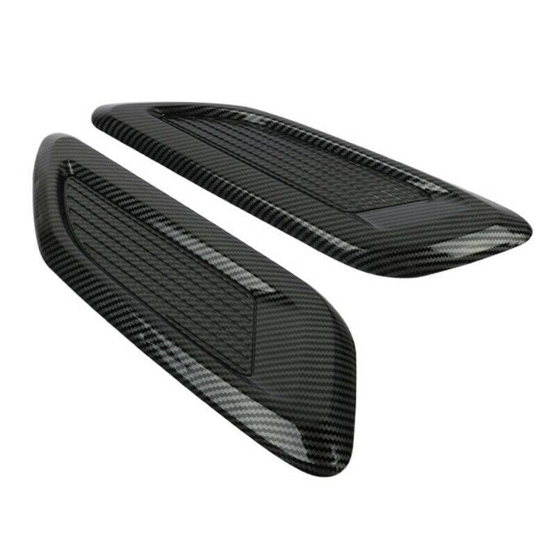 Car Hood Air Vent Louver Cooling Panel Decorate Trim Carbon Fiber Color Plastic