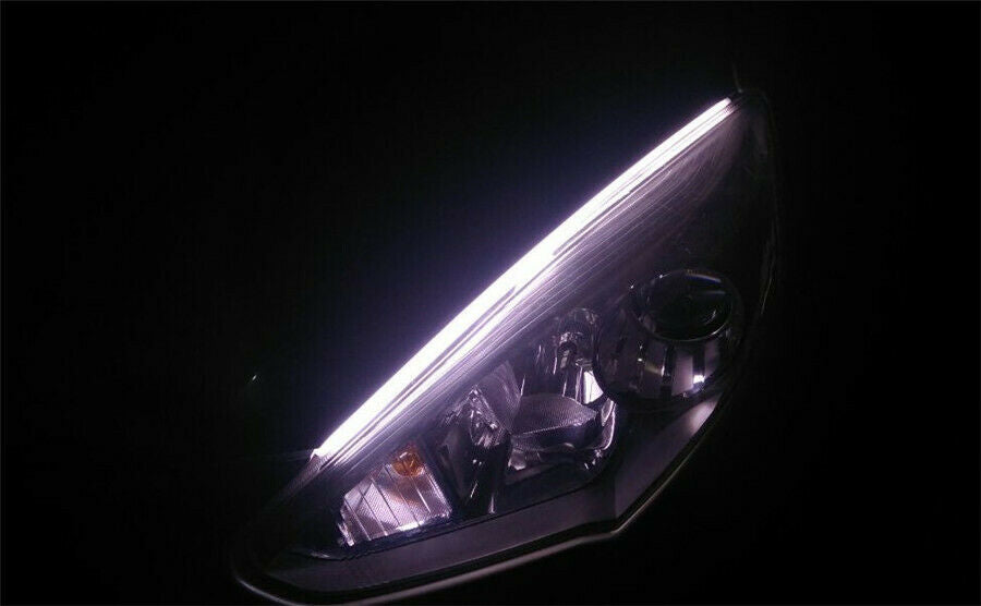 2x 30cm Car LED Headlight Light Strip Running Light Flowing Turn Signal Fog Lamp