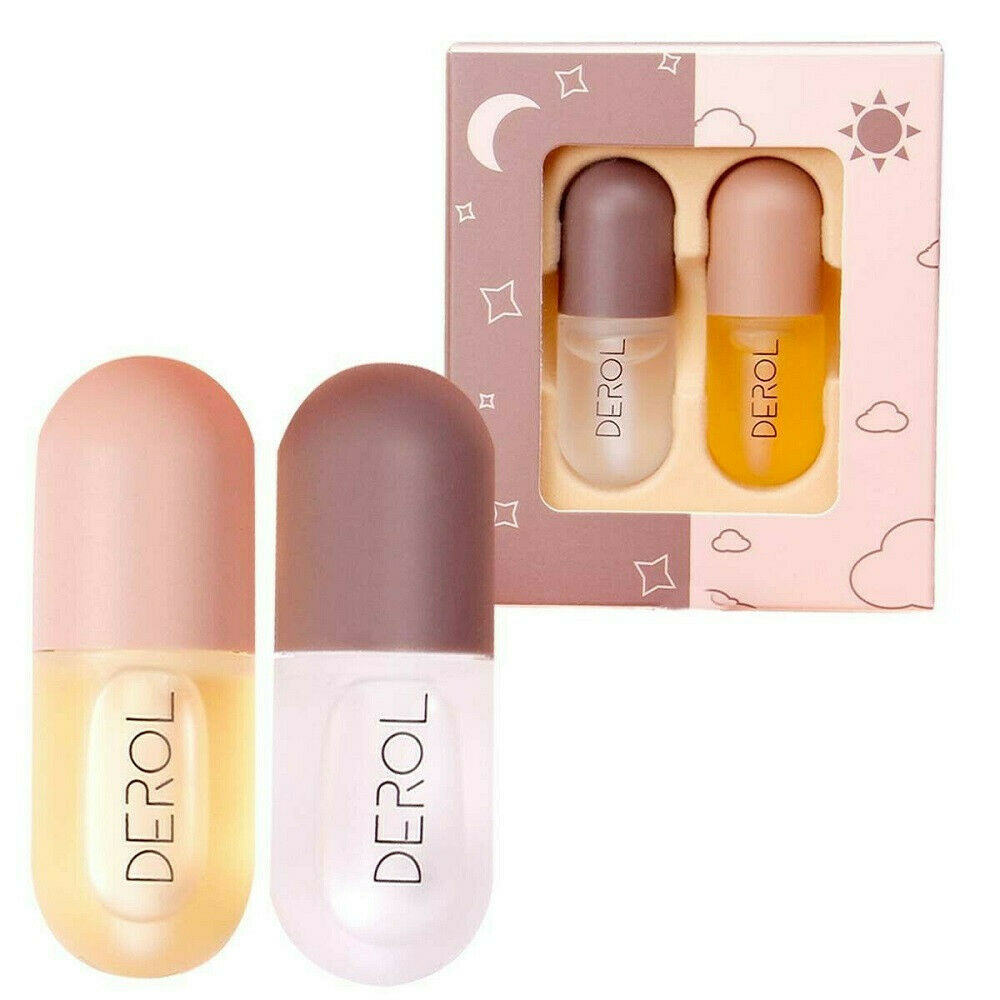 2x DEROL Plant Extracts Plumping Lip Serum Day+Night Charming Lip Plump Enhancer