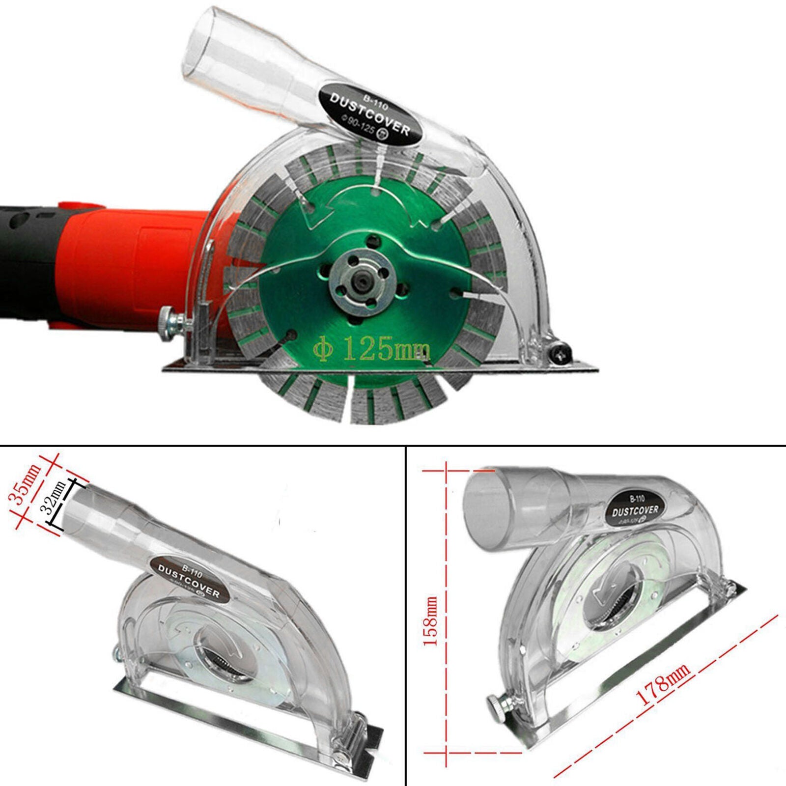 Dust Guard Dust Cutting Shroud Hood Cover For Angle Grinder&4â€ 5â€ Saw Blades