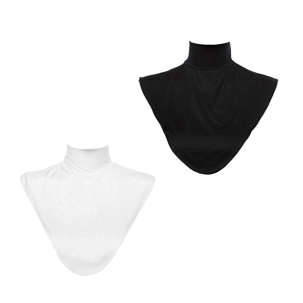 2/pieces Stretchy Modal Detachable Turtleneck Dickey Collar Neck Hijab Extension