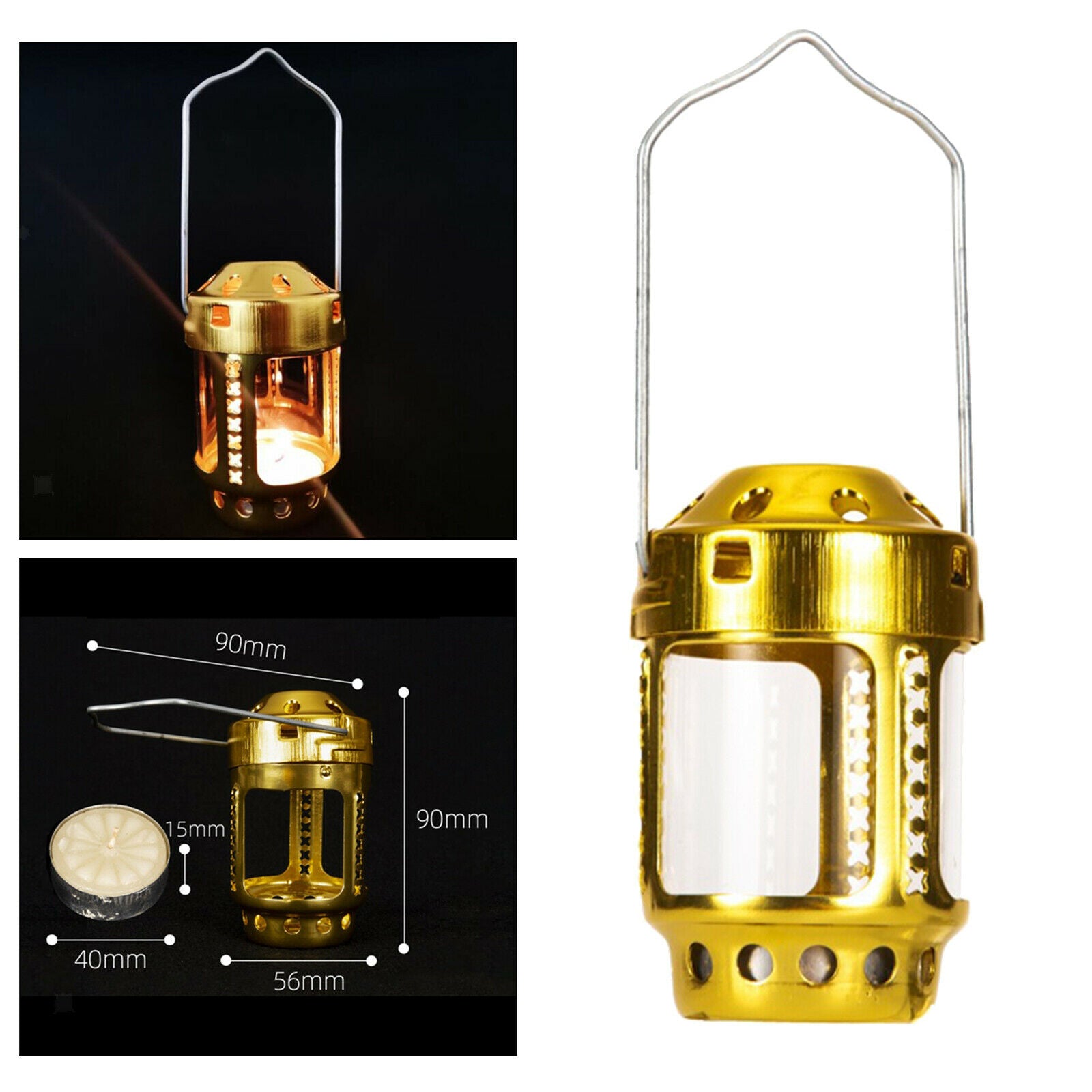 Metal Tealight Holder Windproof Hanging Lantern Decoration Events Light Carrying