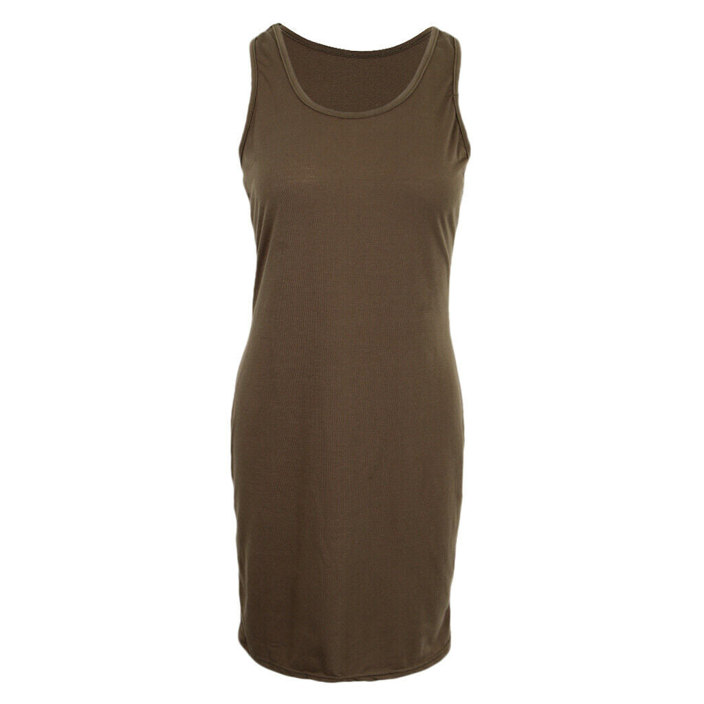Womens Sleeveless Stretch Loose Dress Casual Vest Summer Long Pencil dress L