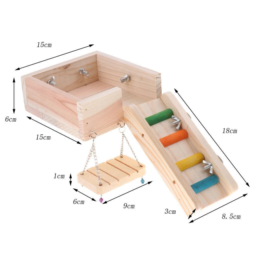 Wooden Ladder Platform for Mouse, Chinchilla, Rat, Gerbil and Dwarf Hamster