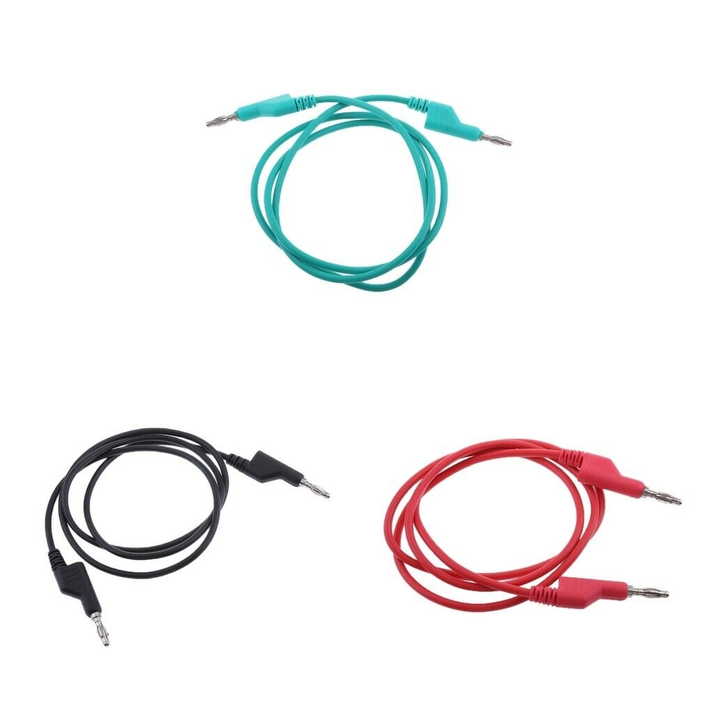 3 Pieces 4mm Stackable Banana Plug Wire Soft Silicone Test Cable Lead