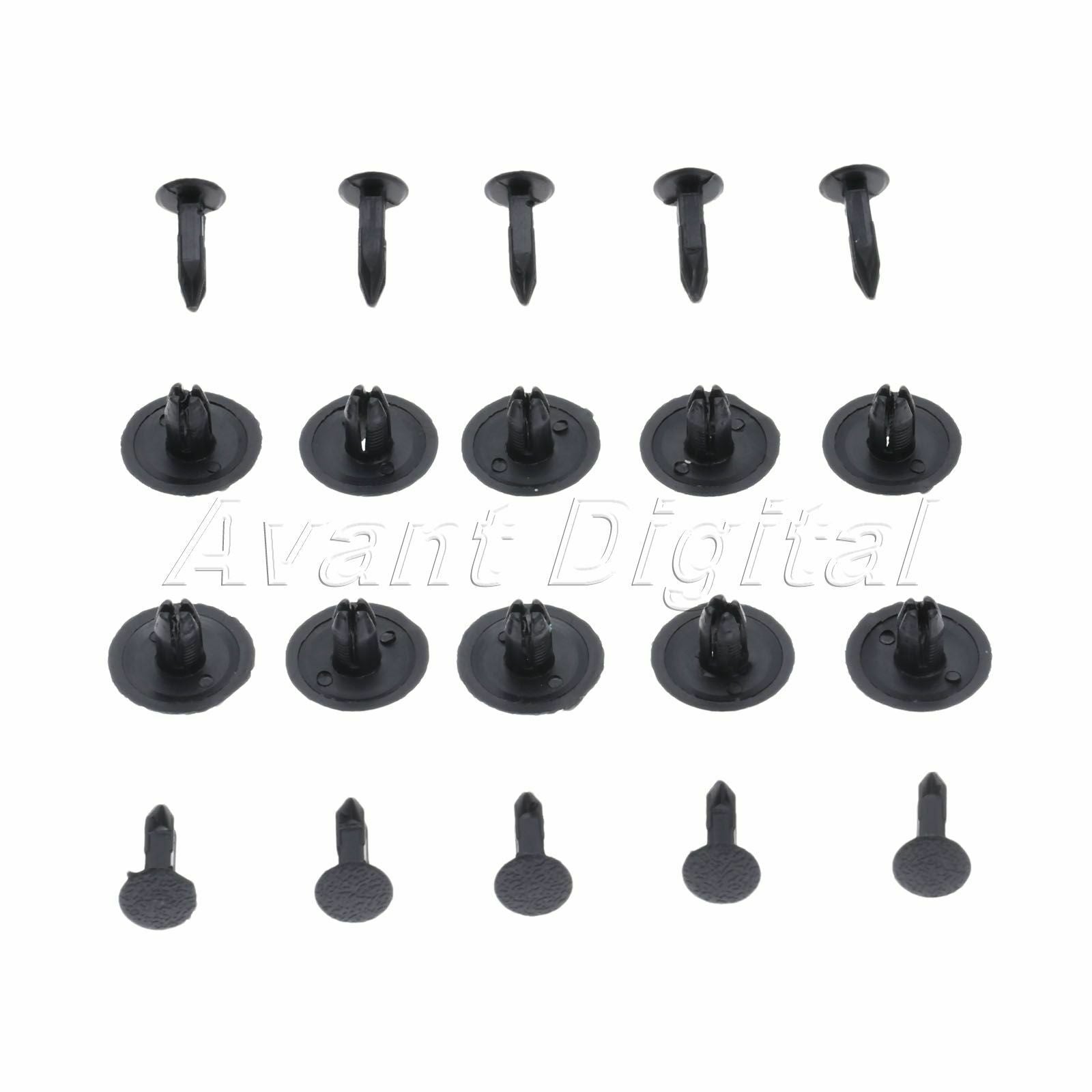 50PCS Black Plastic fasteners Interior Clip Push Type Fit for Vehicles Mazda 323