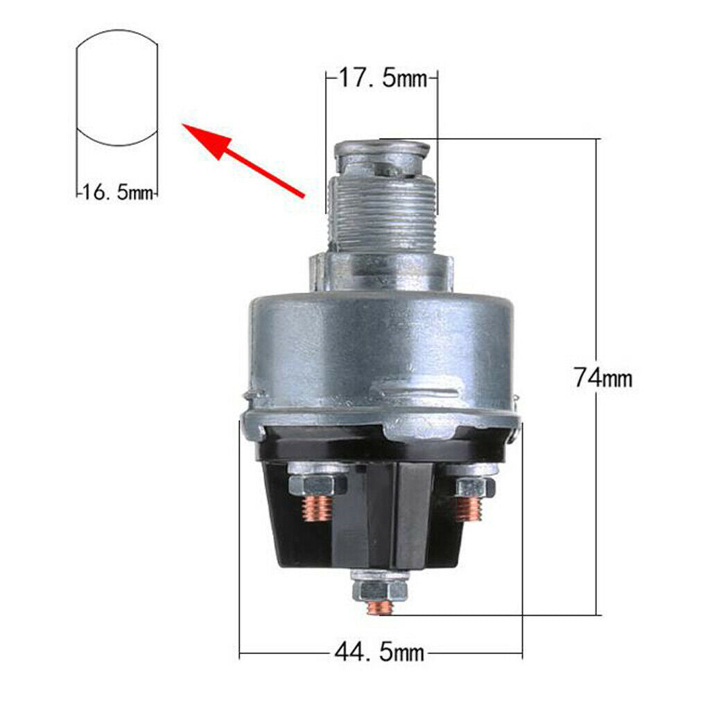 Universal Car Ignition Key Starter Switch Lock Cylinder 2 Position W/ 2 Key