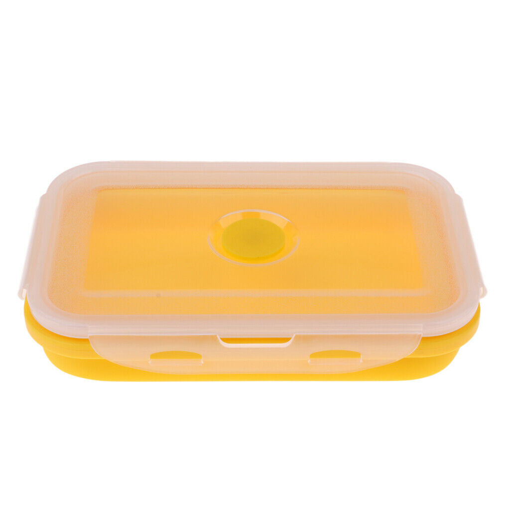 2 Pieces 1200ML Foldable Silicone Lunch Bento Box, Portable Food Storage Outdoor