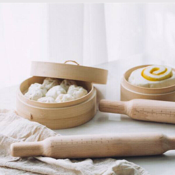Classic Wooden Rolling Pin Fondant Pizza Pastry Cooking Cookies Kitchen Tool