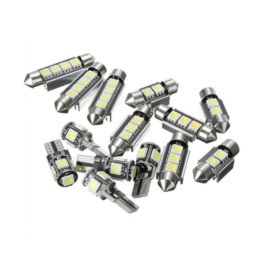 14X White Car LED Interior Dome Map Reading Trunk Bulb License Plate Light Kit