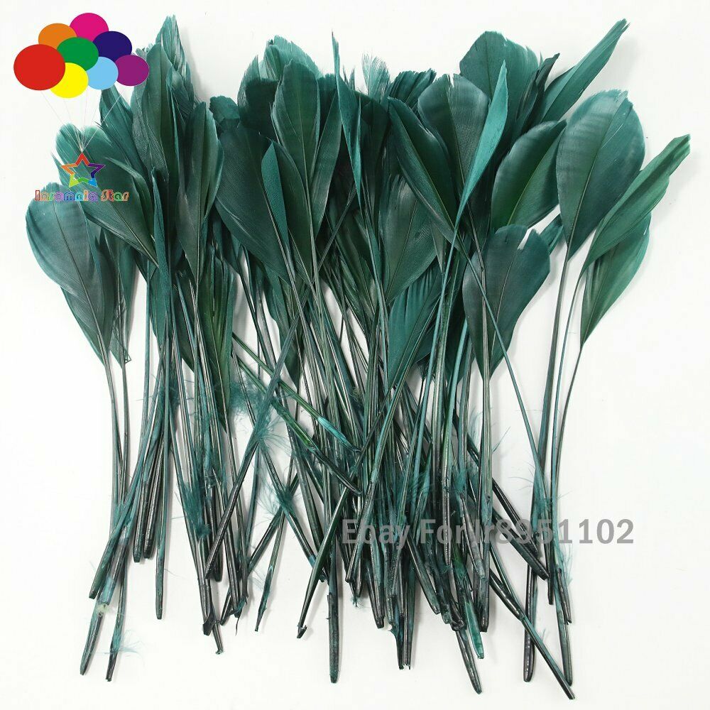 15-20cm Deep Green Coque Goose Tail Feathers Height 4-6 inch DIY Sewing Skirt
