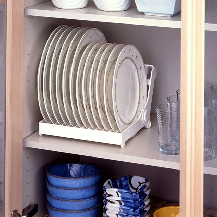 Large Plastic Dish Plate Utensil Drainer Rack Kitchen Washing Up Draining Holder