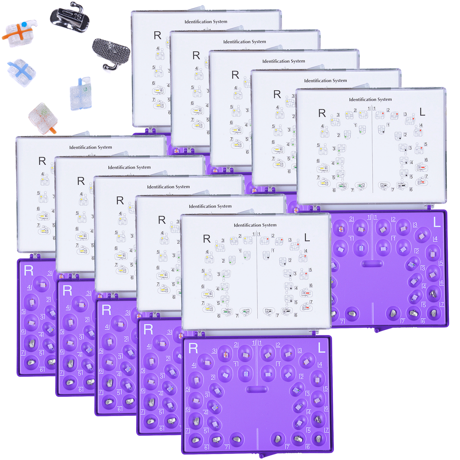 10 Packs Orthodontic Sapphire Brackets Dental Mini Roth 0.022" 3.4.5 Hooks AZ