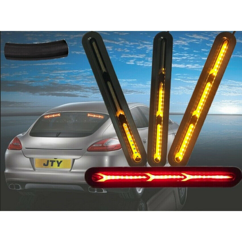 2x 12-24V Car Truck DRL LED Light Bar Brake Flowing Turn Signal Stop Tail