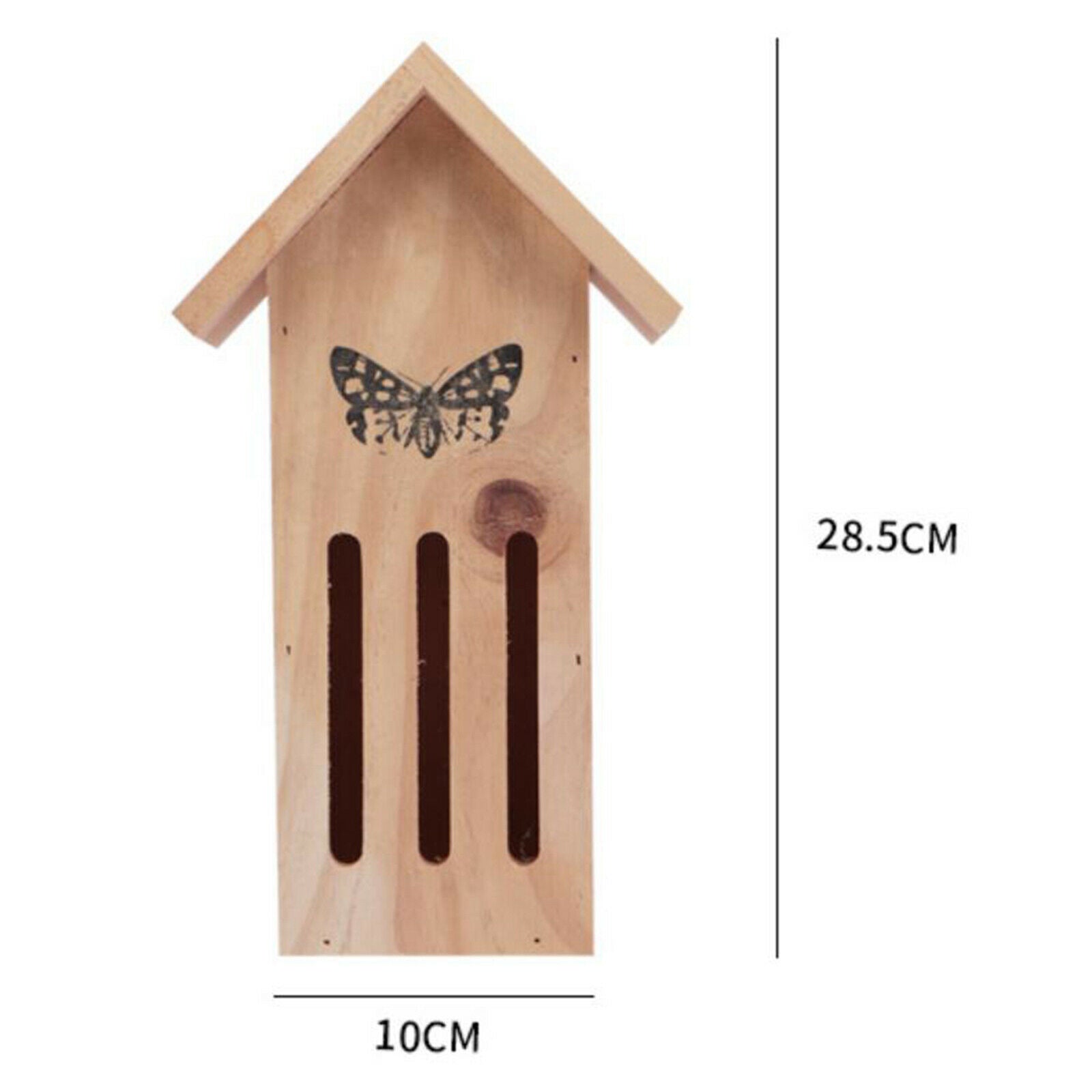 Wooden Butterfly House with Line Drawing for Ladybugs Ladybirds Garden Decor