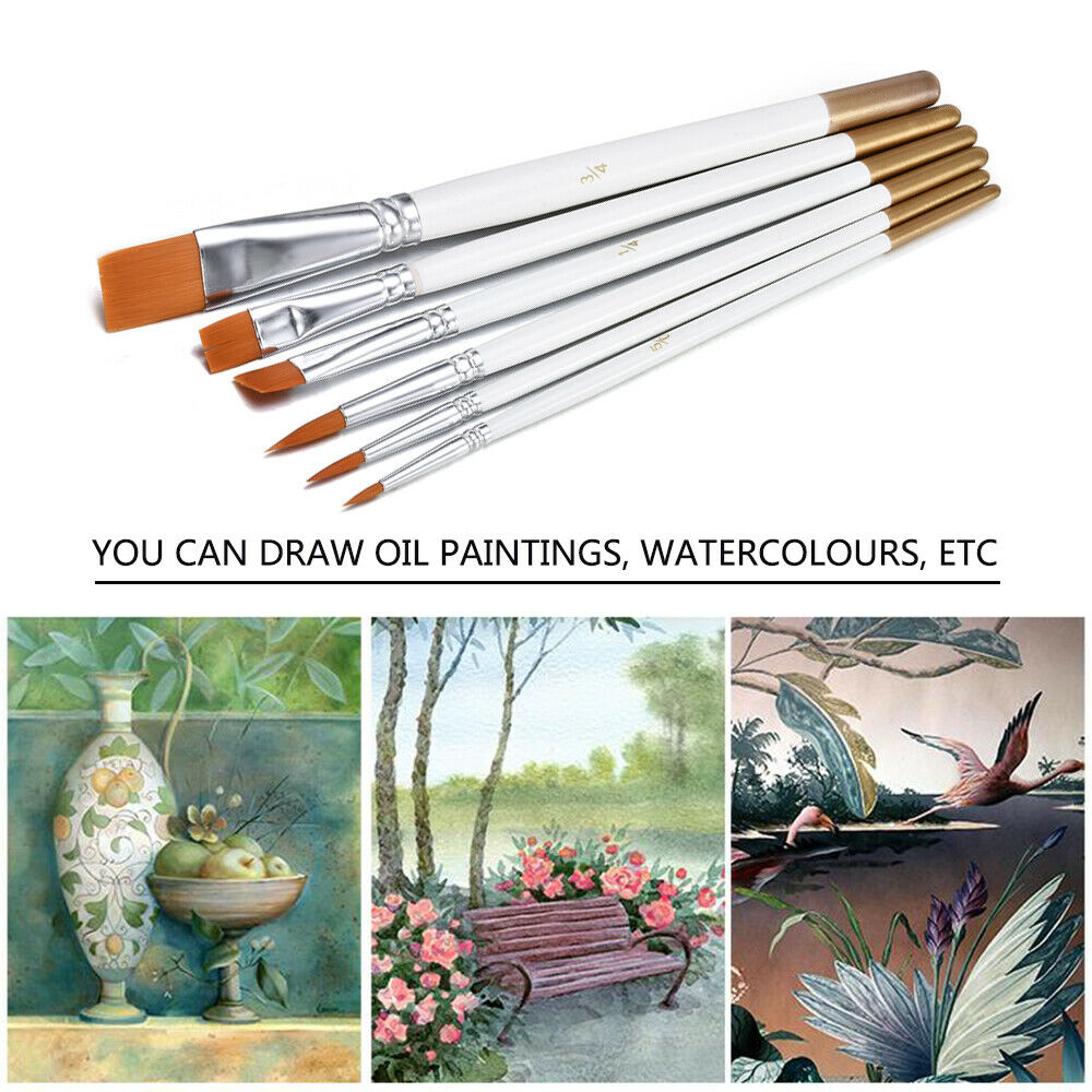 6Pcs/Set Art Painting Brushes Acrylic Oil Watercolor Artist Paint Brushes Dulcet