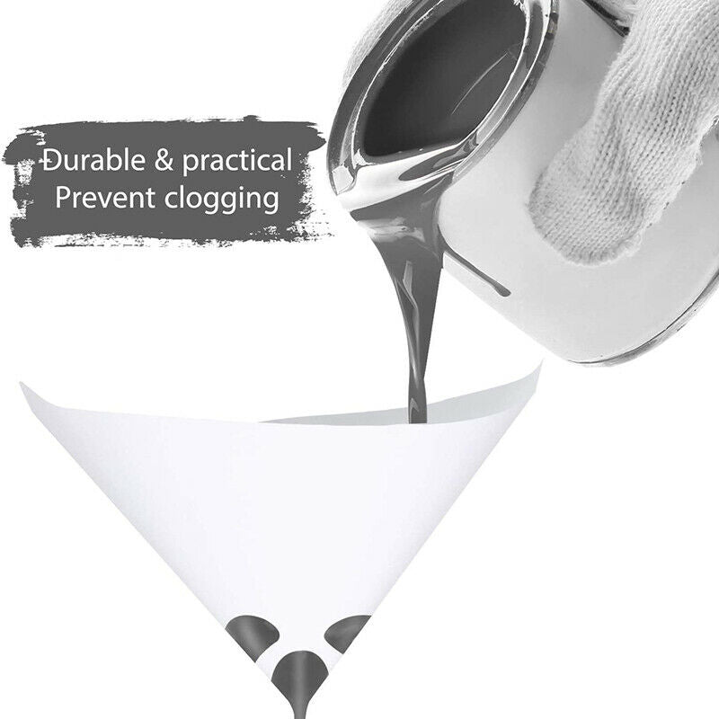 50Pack 100 Micrometre Paint Cone Paint Strainers with 1 Pcs Silicone Funnel,K9J3