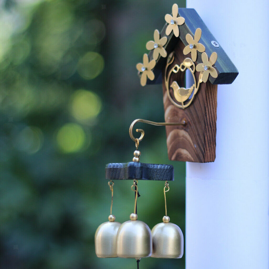 Copper Bell Bird Nest Wind Chime Animal Garden Windchimes for Outdoor Yards