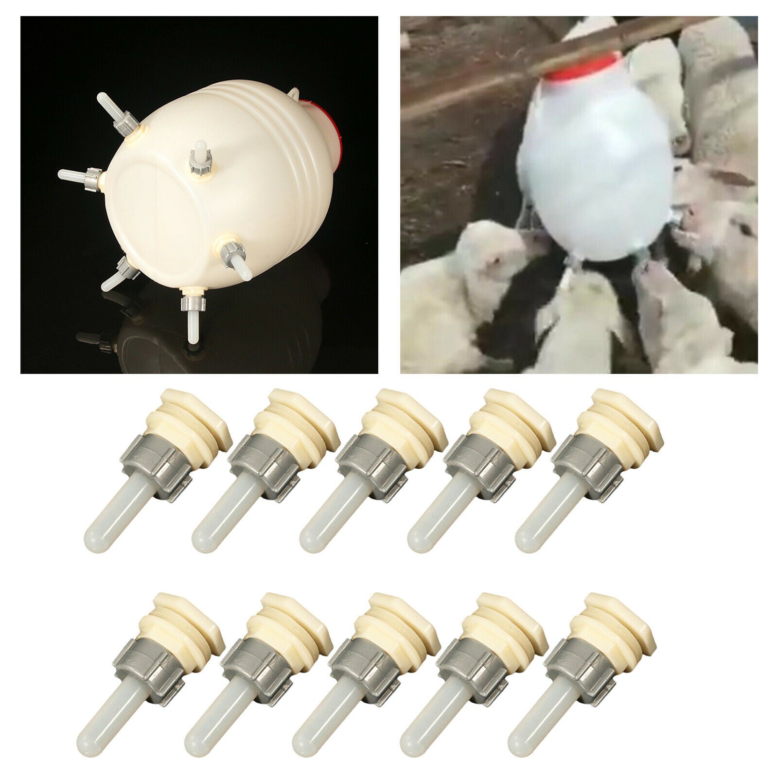 Silicone Goat Nipples Feeder Bottle Topper for Nursing Farm Calf Dog Poultry