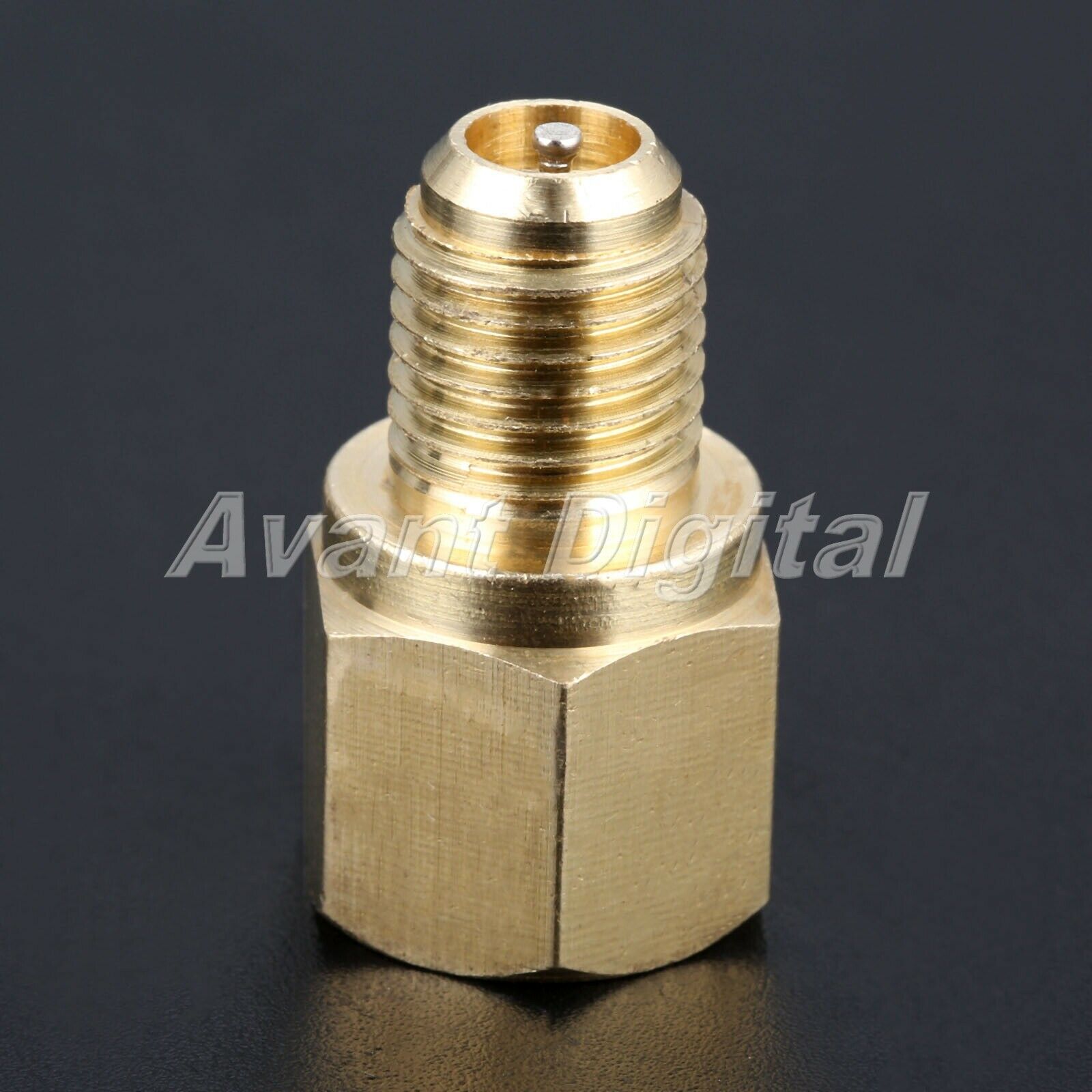 R134a Refrigerant Tank Adapter 1/2'' ACME Female x 1/4'' Male Flare Fitting Hot