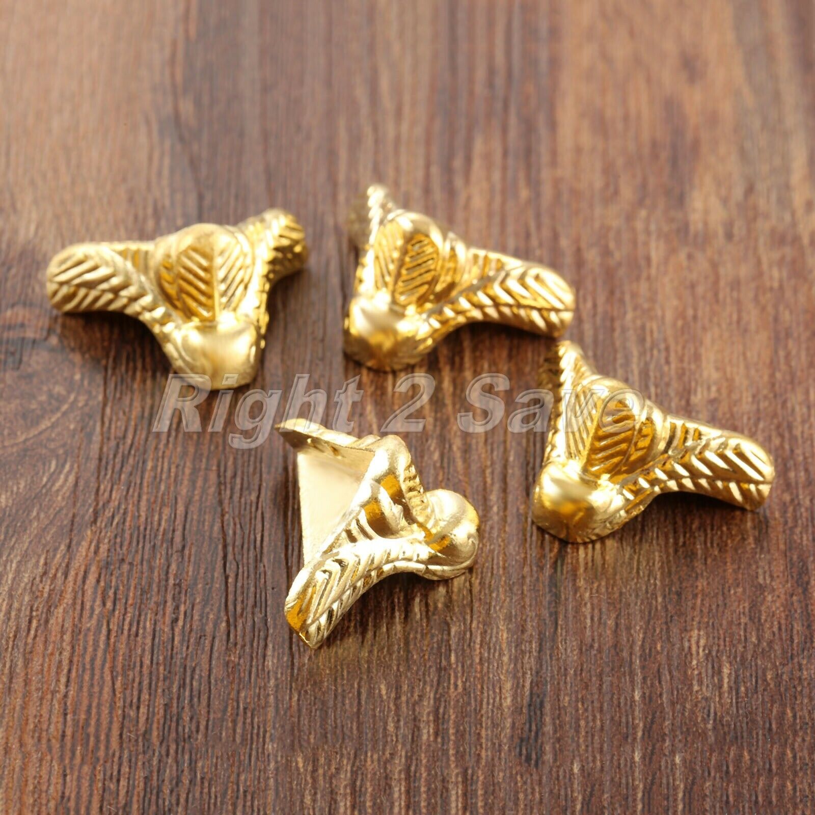 4x Unique Wood Chest Jewelry Box Wood Decorative Feet Leg Corner Protector Guard