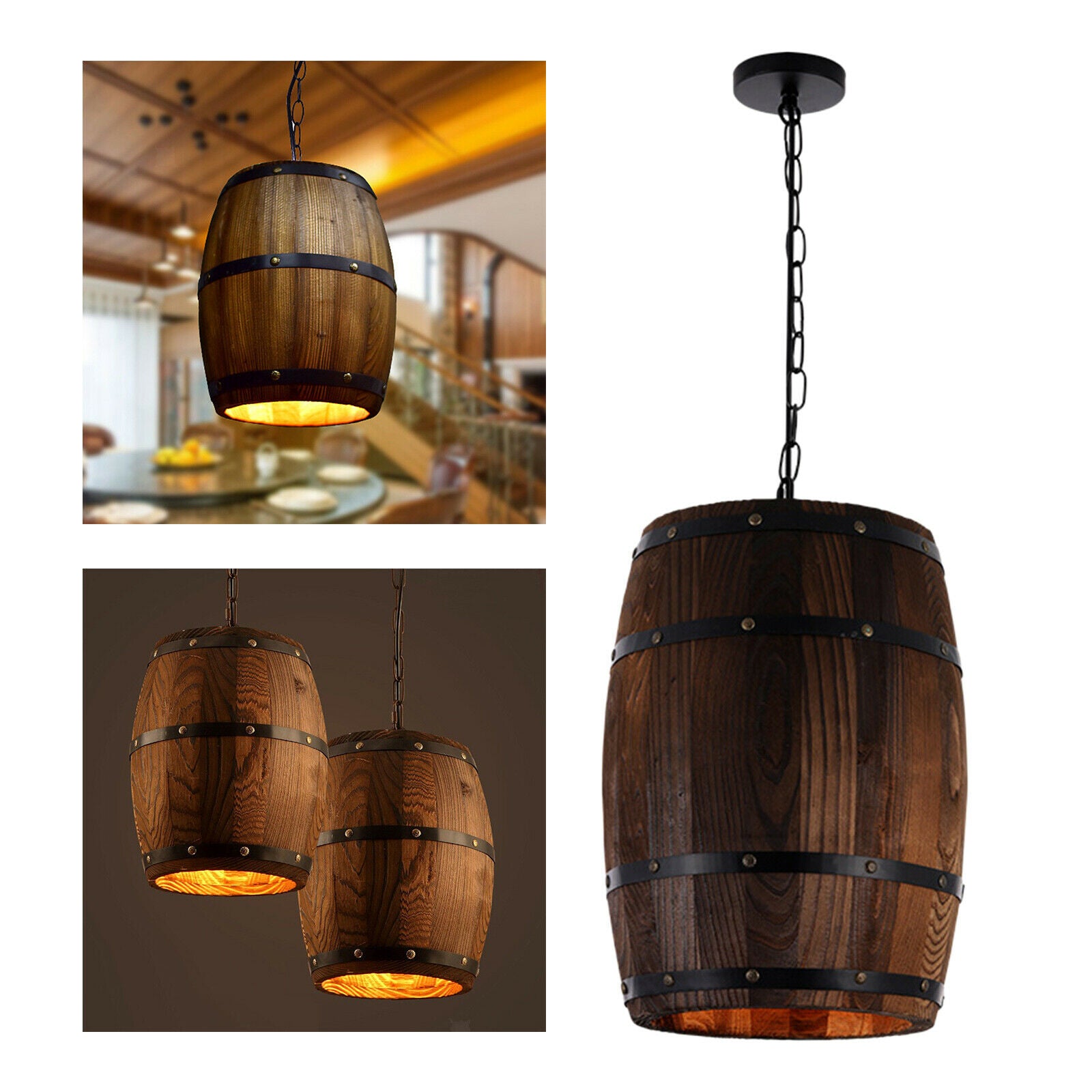 Wooden Lampshade Restaurant Hotel Bar Dining Room Ceiling Light Shades Cover