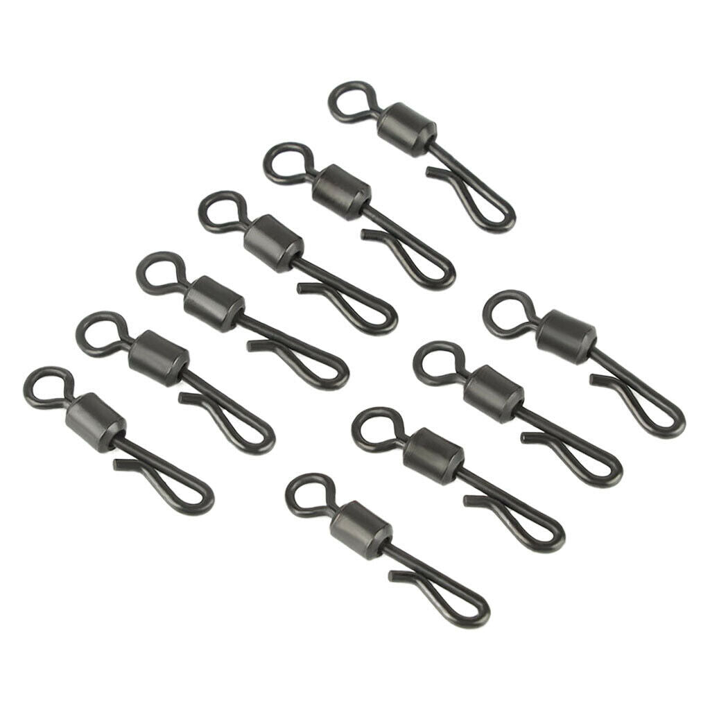 10Pack Fishing Swivels Barrel Hooks Clips Fishing Lure Connector Accessories