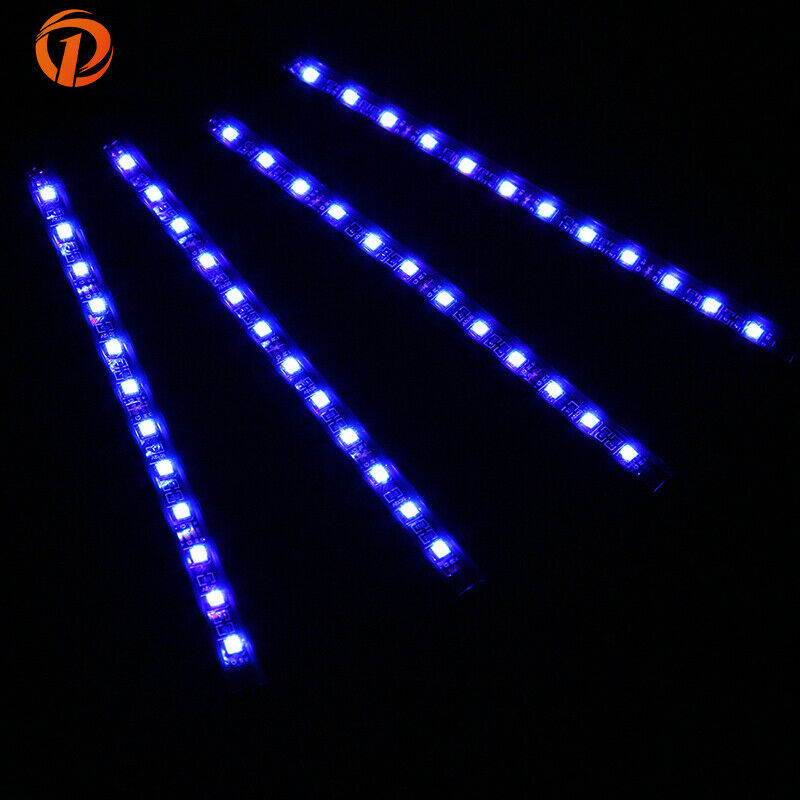 4x Car Auto Atmosphere White Lights LED Lights Strip+Cigarette Lighter Universal