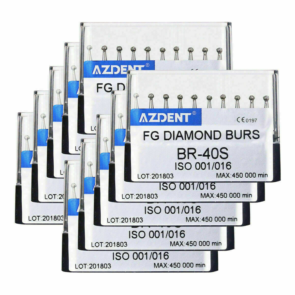 100Kit Dental Diamond Burs BR-40S Super Coarse Ball Shape FG For High Handpiece