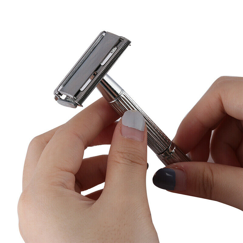 Stain Steel Razor Double Edge Blade Safety Shaver Handle Holder Blade Mir.l8