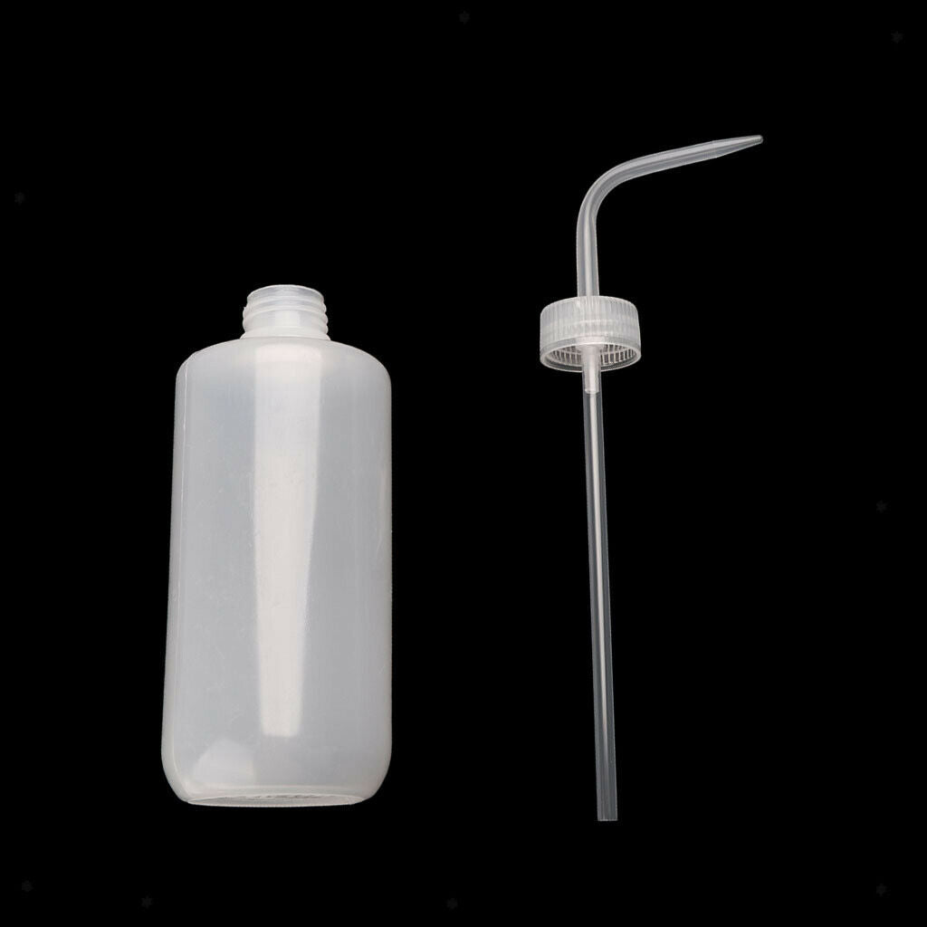 2X Screw on Tip Tattoo Washing Lab Squeeze Wash Clear White Bottle 500mL