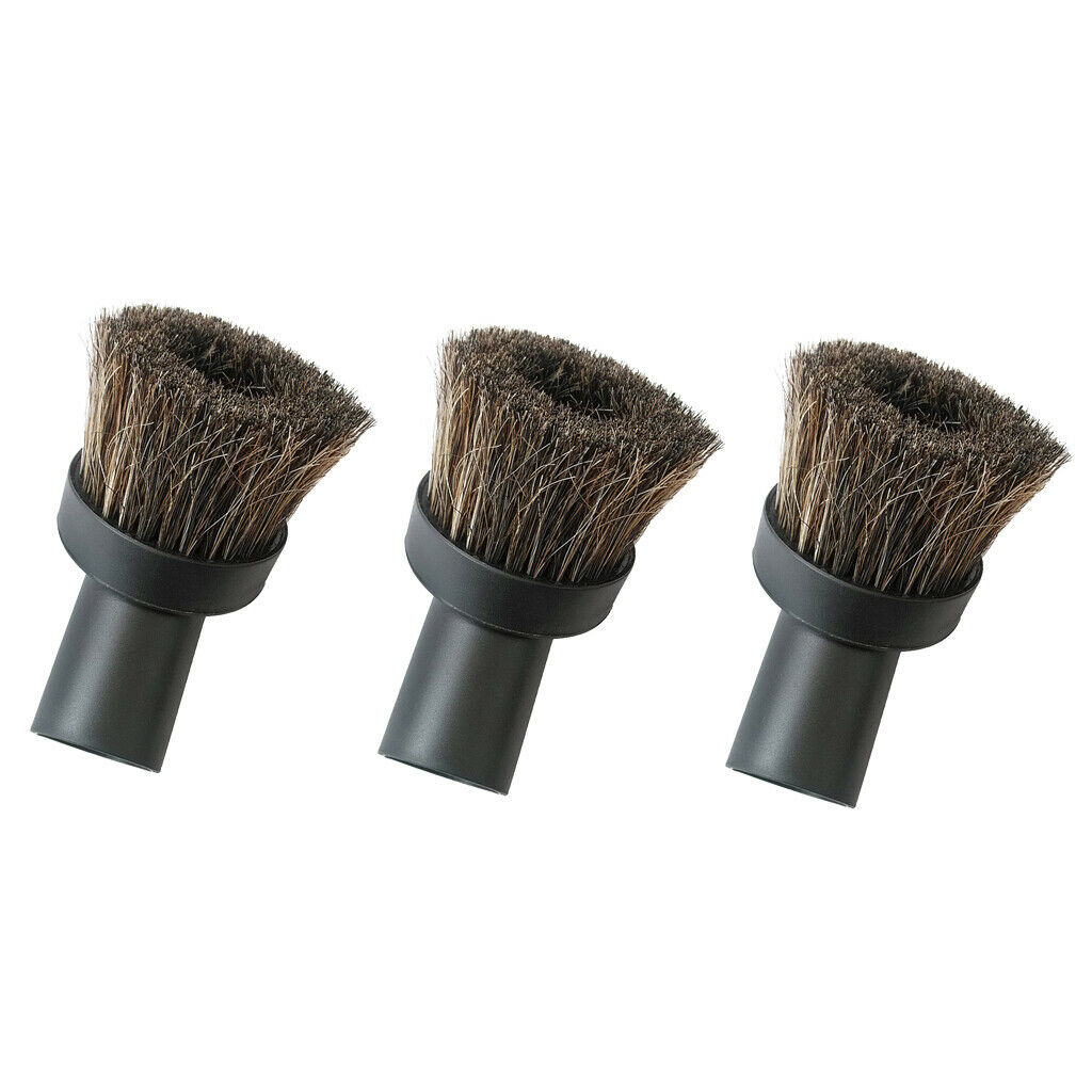 3Piece 32mm/1.25" Universal Soft Round Vacuum Clearn Brush 38mm Bristle-Long