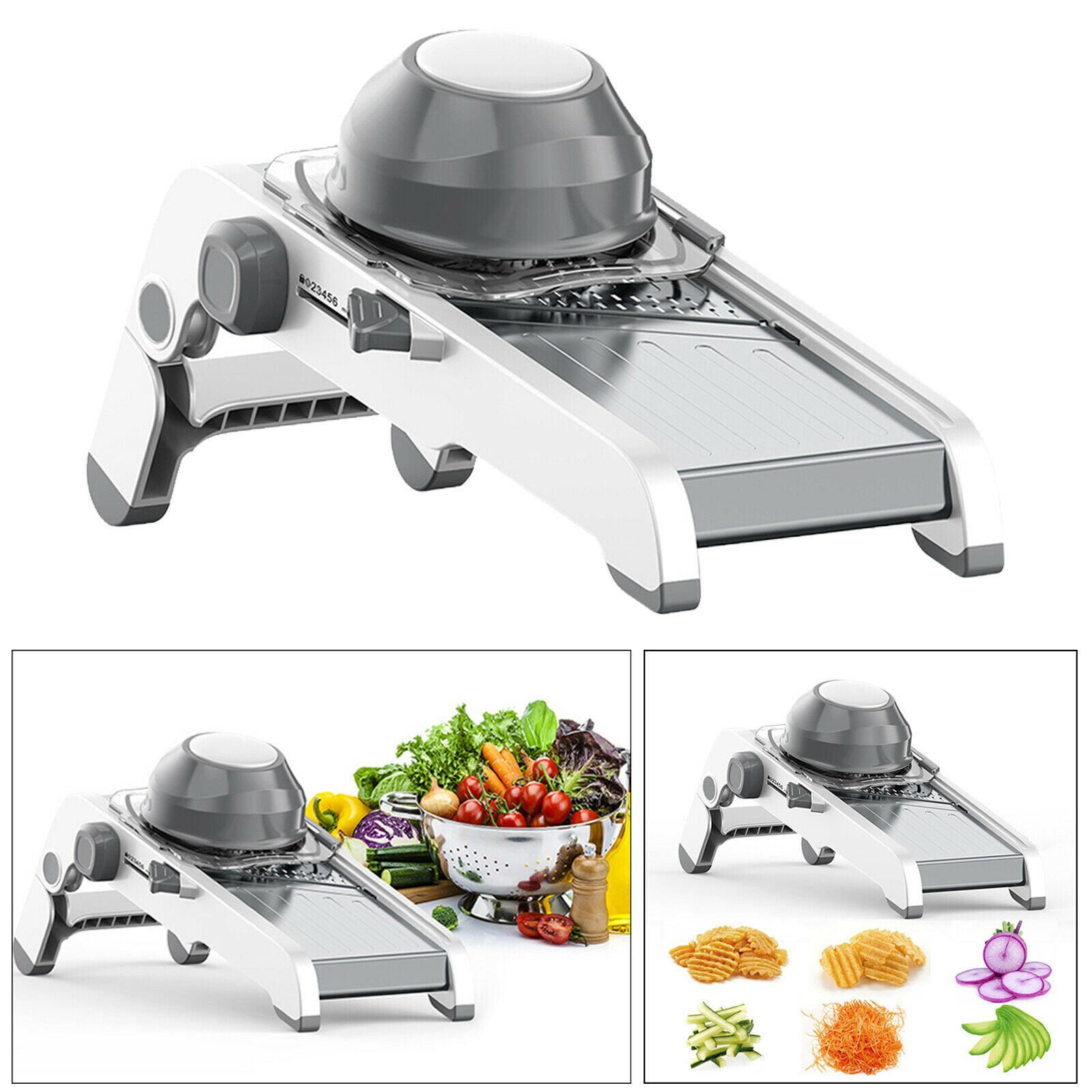 Fruit Vegetable Slicer Potato Zucchini Maker Chopper Kitchen Grey