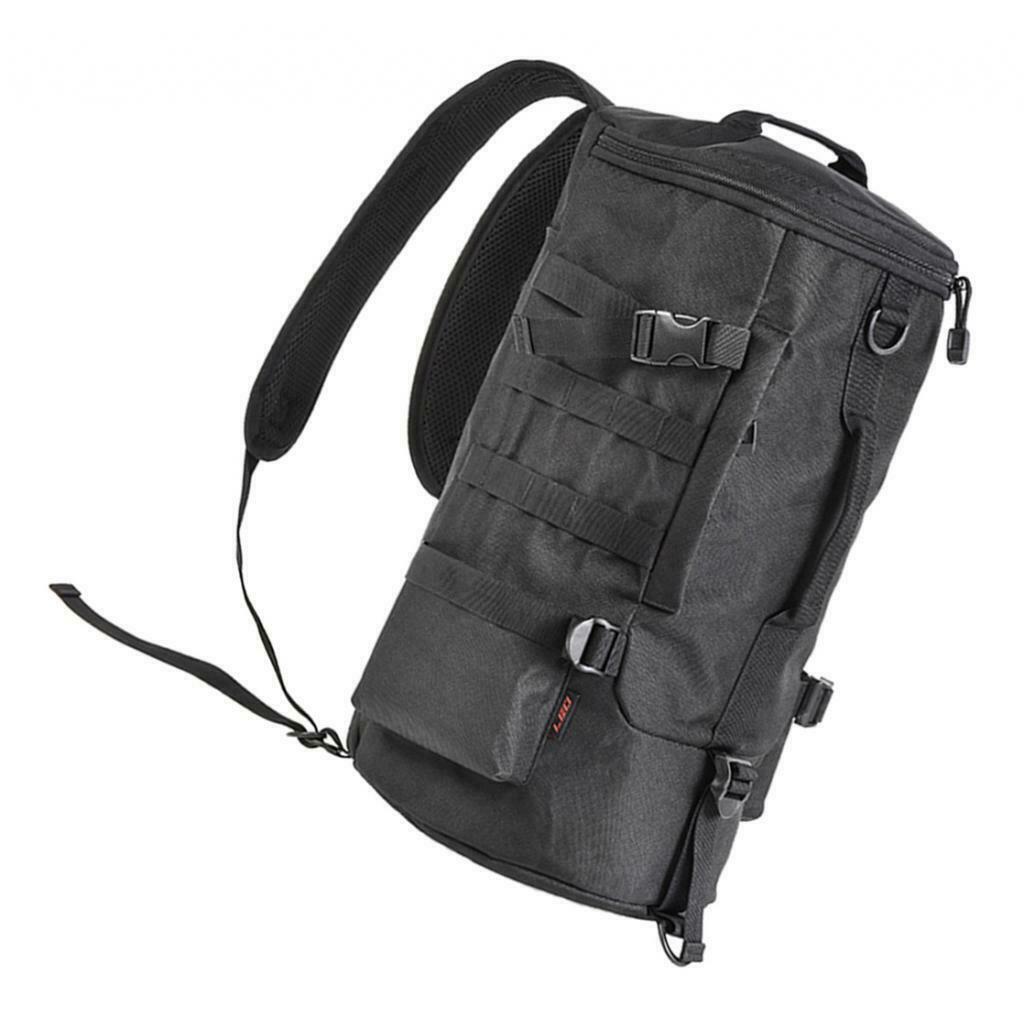 Round Large Capacity Fishing Tackle Backpack Fishing Carrier Bag Black