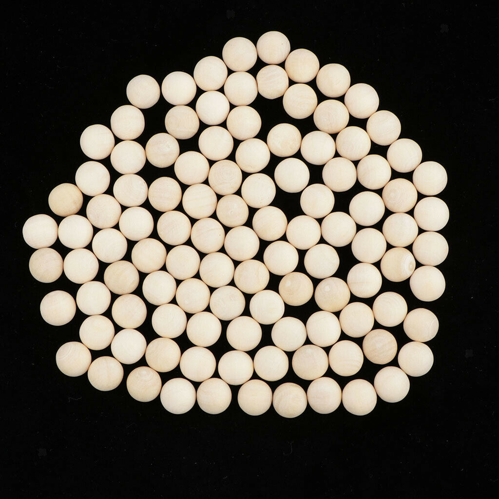 100pcs Natural Hardwood Balls 1cm Dia.- Unfinished Natural Wooden Balls Beads