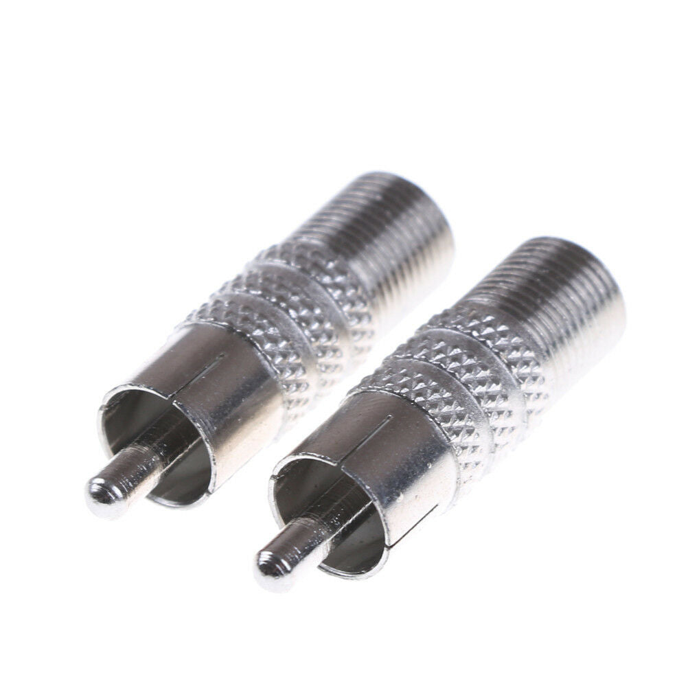 2PCS F-Type F Female to RCA Male Plug RF Coaxial Coax Adapter Connector  JBM FG