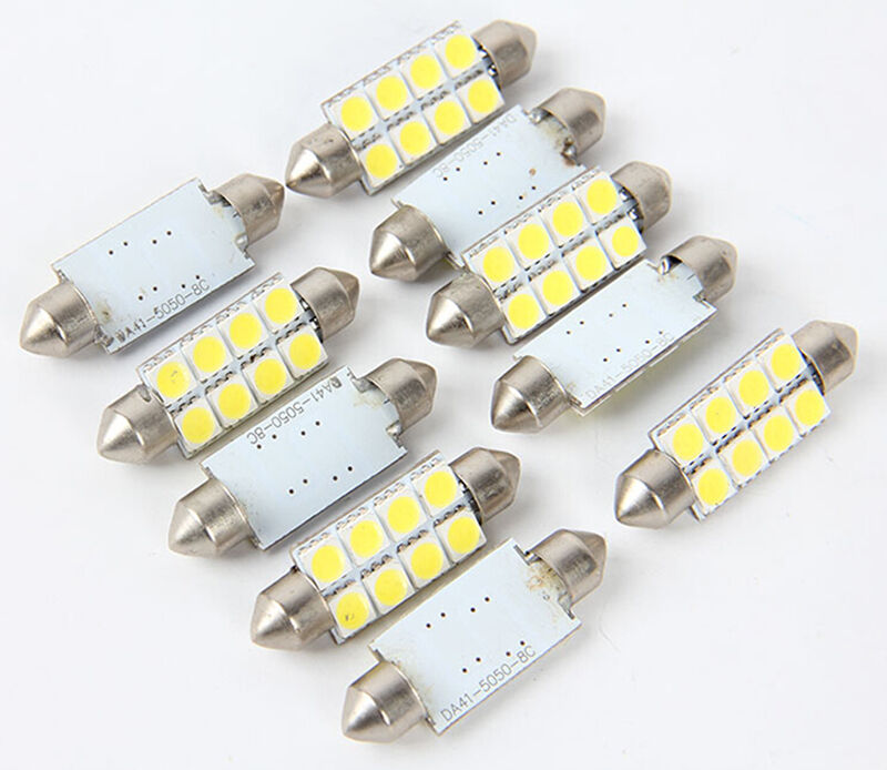 10X 5050 41mm 8SMD Car Interior Dome Festoon LED Light Bulbs Lamp DC12VBDAU