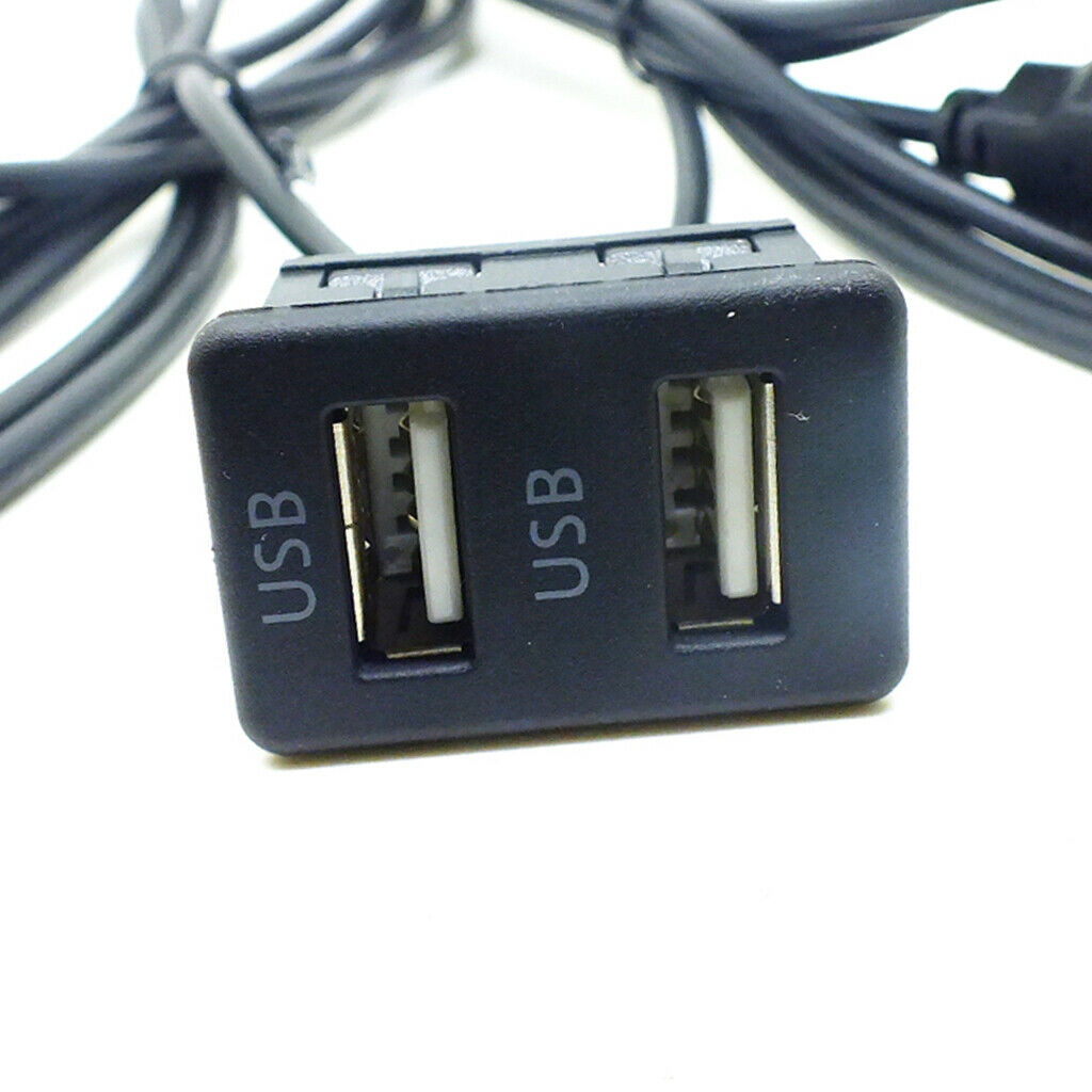 1.5M Car Vehicle Universal Dual USB Audio Dashboard Mounted Extension Cable