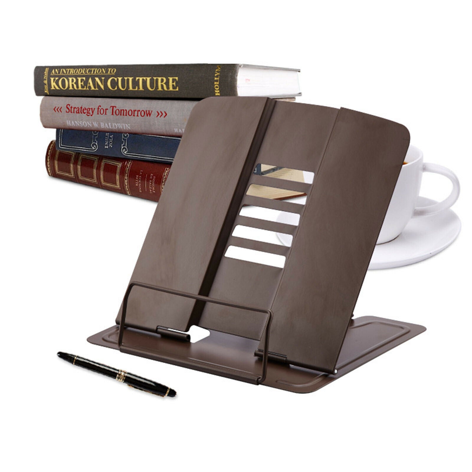 Book Stand Metal Reading Cookbook Holder Tablet Desk Rack Shelf Bookstand
