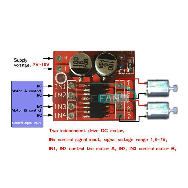 5PCS 1.5A 2-Way DC Motor Driver Module Dual H-Bridge Stepper Replace L298N