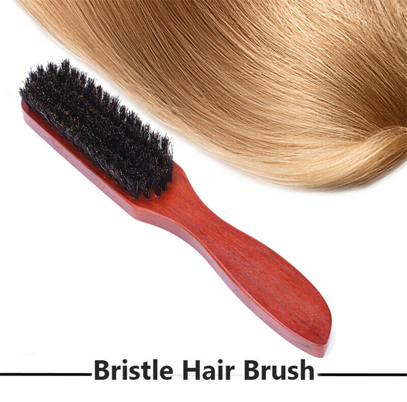 Bristle Hair Brush Wood Handle Massage Smooth Comb Salon Hairdressing Styling