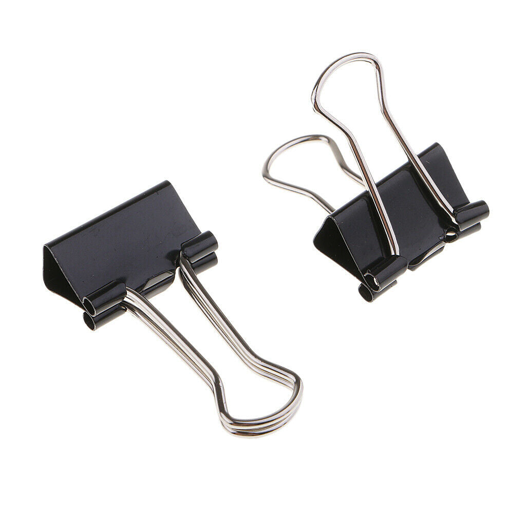 24PCS Black Binder Clips Lot File Paper Clamp Clip Stationary Office
