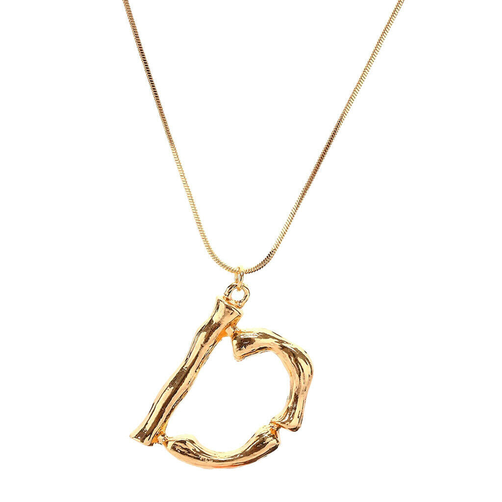 Alphabet English Letters A-F Pendant Clavicle Necklace Fancy Jewelry D