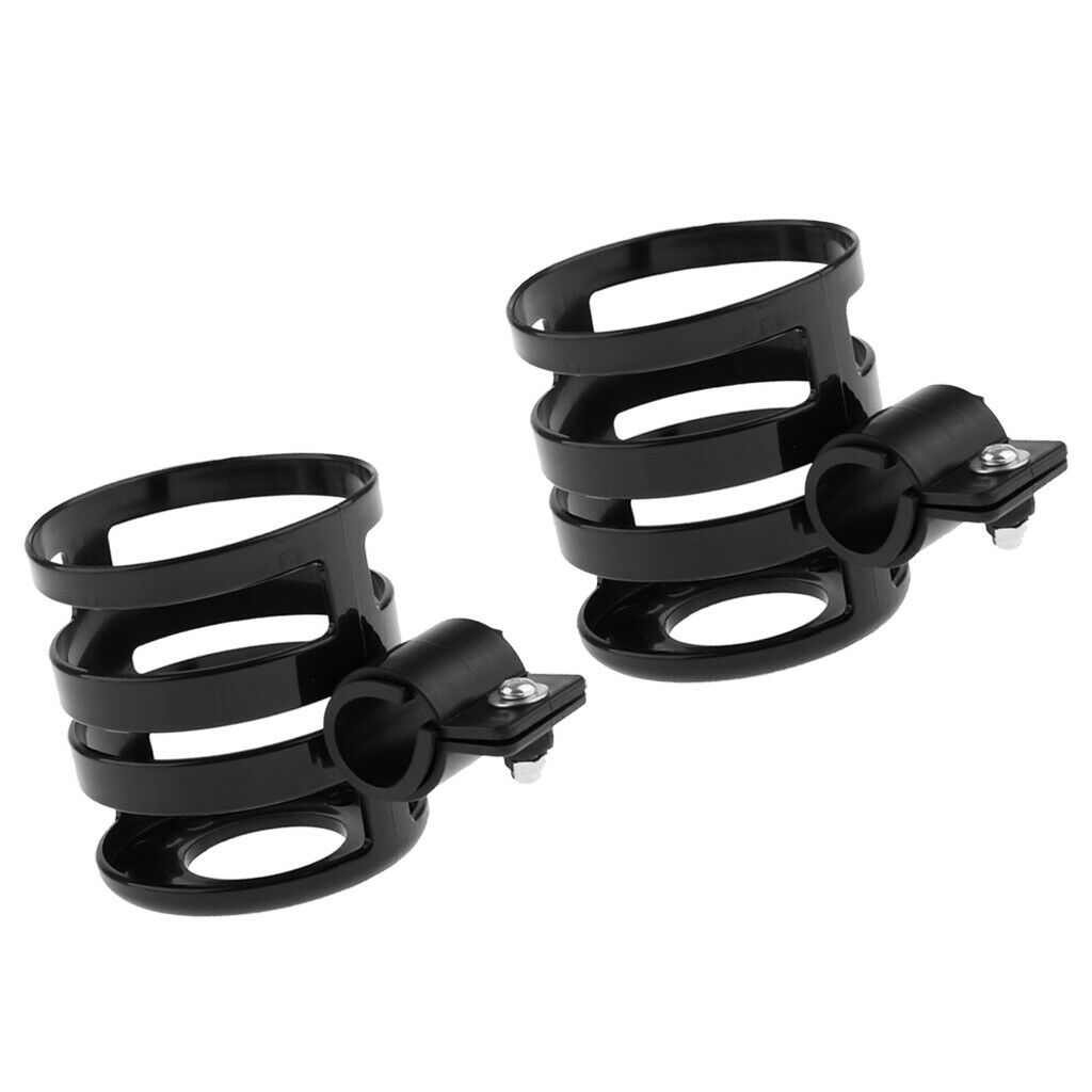 2Pcs MTB Bicycle Front Cup Holder Bike Coffee Mug Bottle Cage Mounting Black