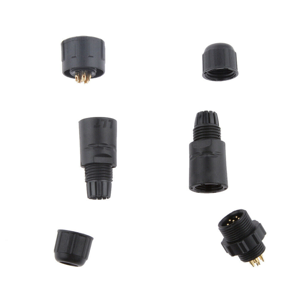 5A 7.5mm IP68 6 Pins Assembled Waterproof Electrical Cable Connector Socket